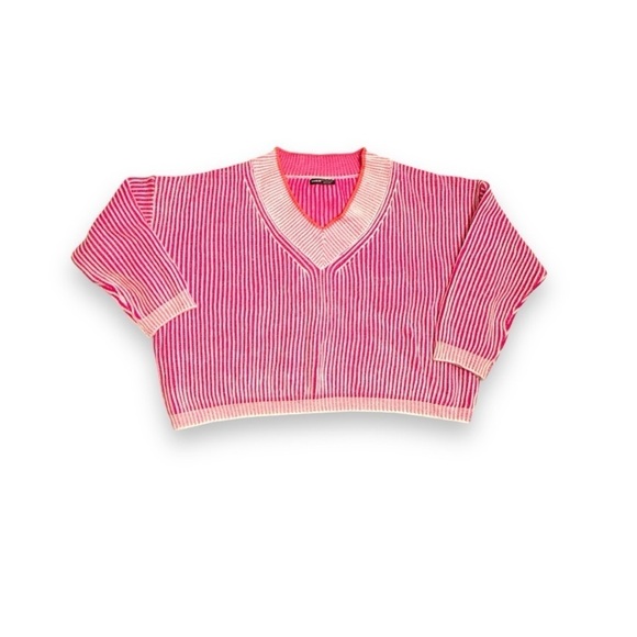 Sweaters - Striped Pattern Drop Shoulder Sweater